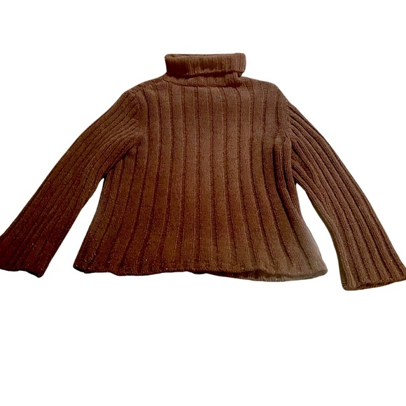 Woman’s EXPRESS Brown Knit Turtle Neck LARGE - Picture 2 of 4